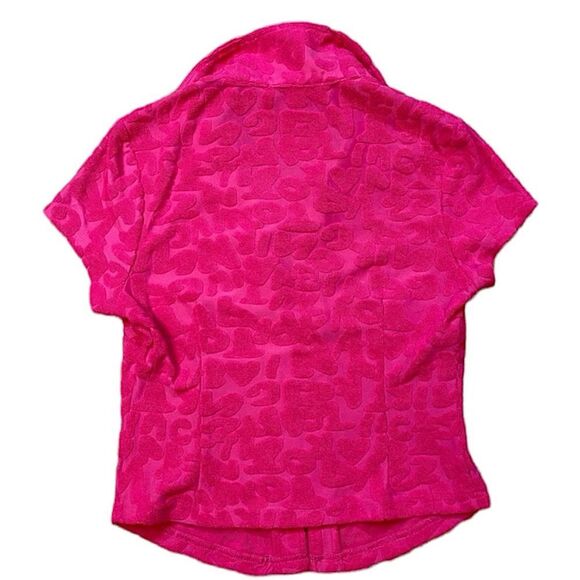 WHITE FOX Set Pink Terry Cloth 2 Piece Matching Top & Shorts Coverup Size XS - Picture 5 of 10